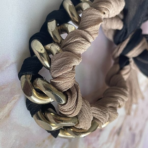 Old Navy Black & Gold Braided Adjustable Bracelet - Picture 2 of 3